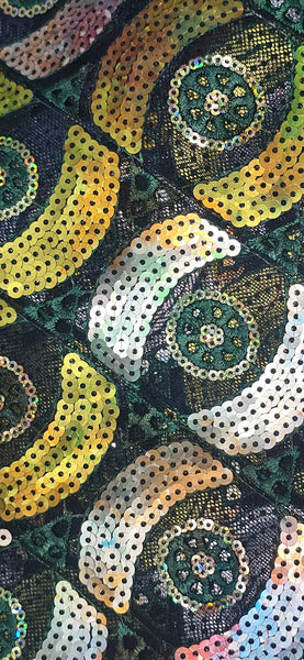 Ocassion Lace: Multi-Colour Sequinned Net Lace