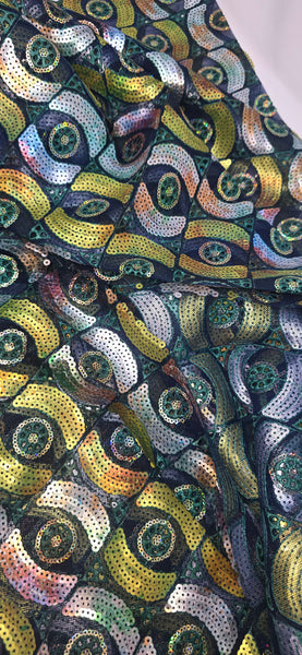 Ocassion Lace: Multi-Colour Sequinned Net Lace